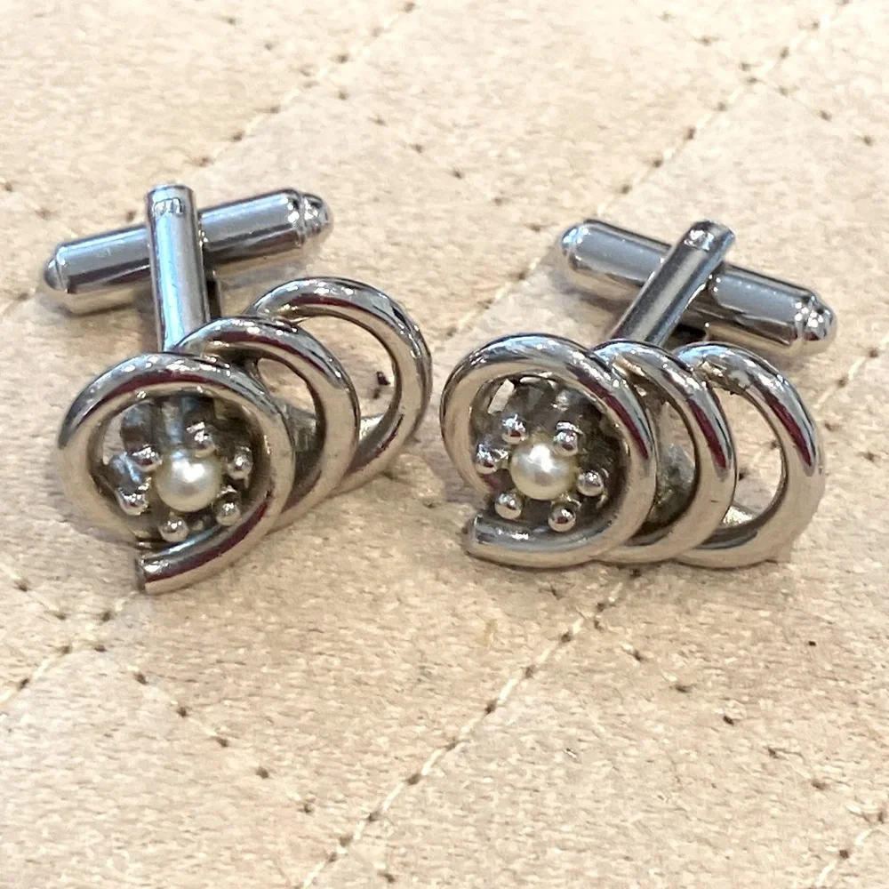Silver Pearl Cufflinks